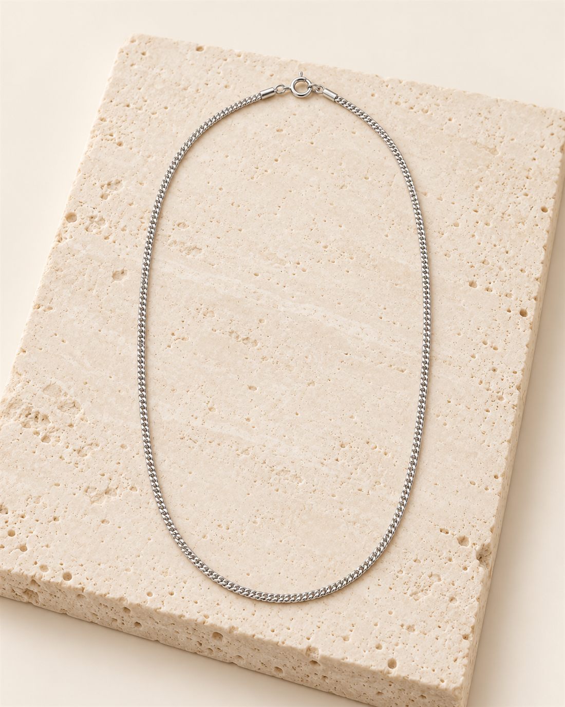 Cadena cashmere de plata 45 cm, largo 45 cm