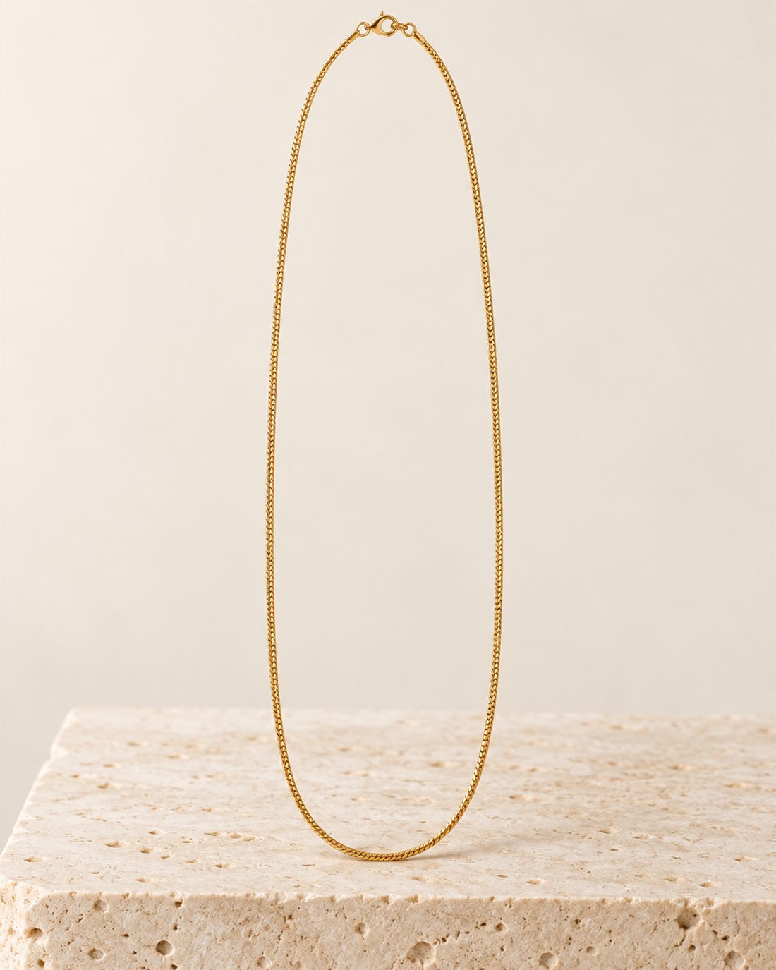 Cadena cola de topo de oro 18k, grosor 0,8 mm