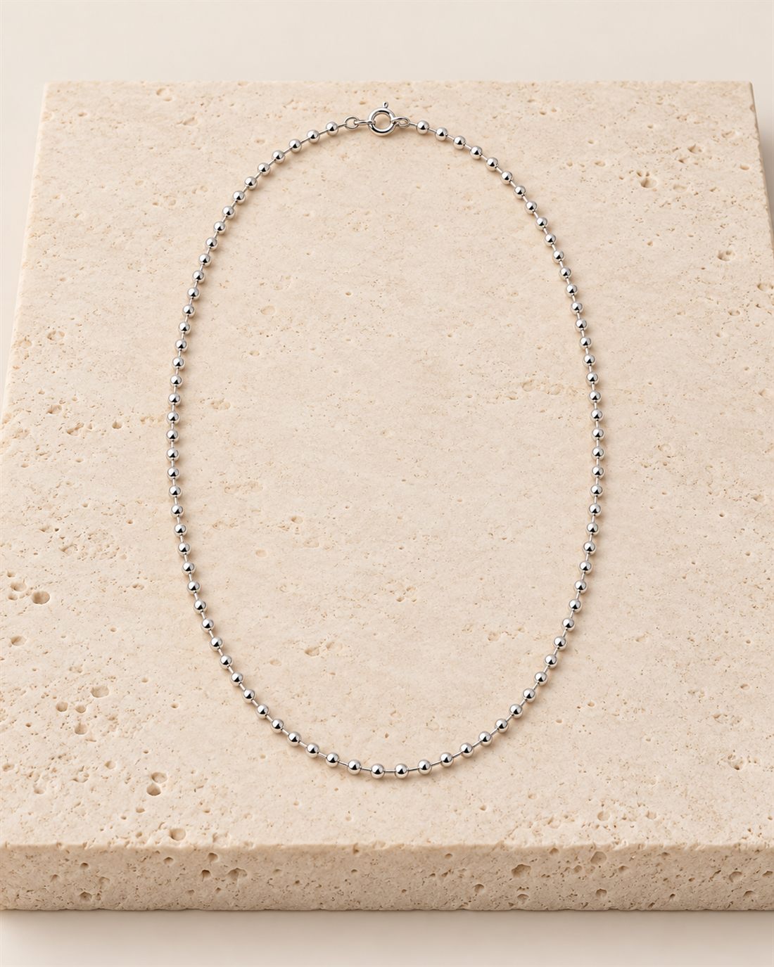 Cadena de bolas de plata 45 cm, largo 45 cm