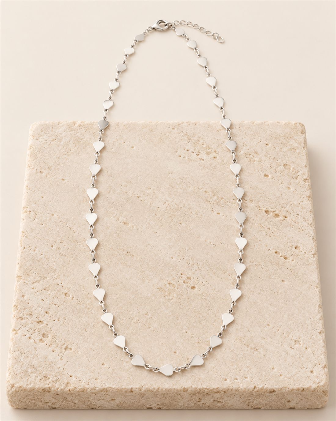 Cadena de pétalos de plata, largo 42 + 3 cm