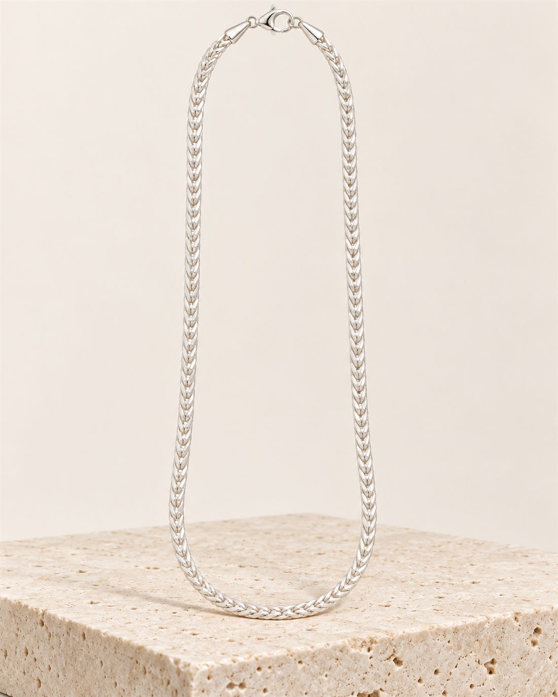 Cadena espiga cuadrada de plata, 3,2 mm