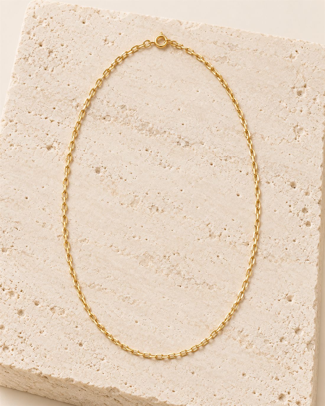 Cadena forzada diamantada de oro 18k, grosor 1 mm