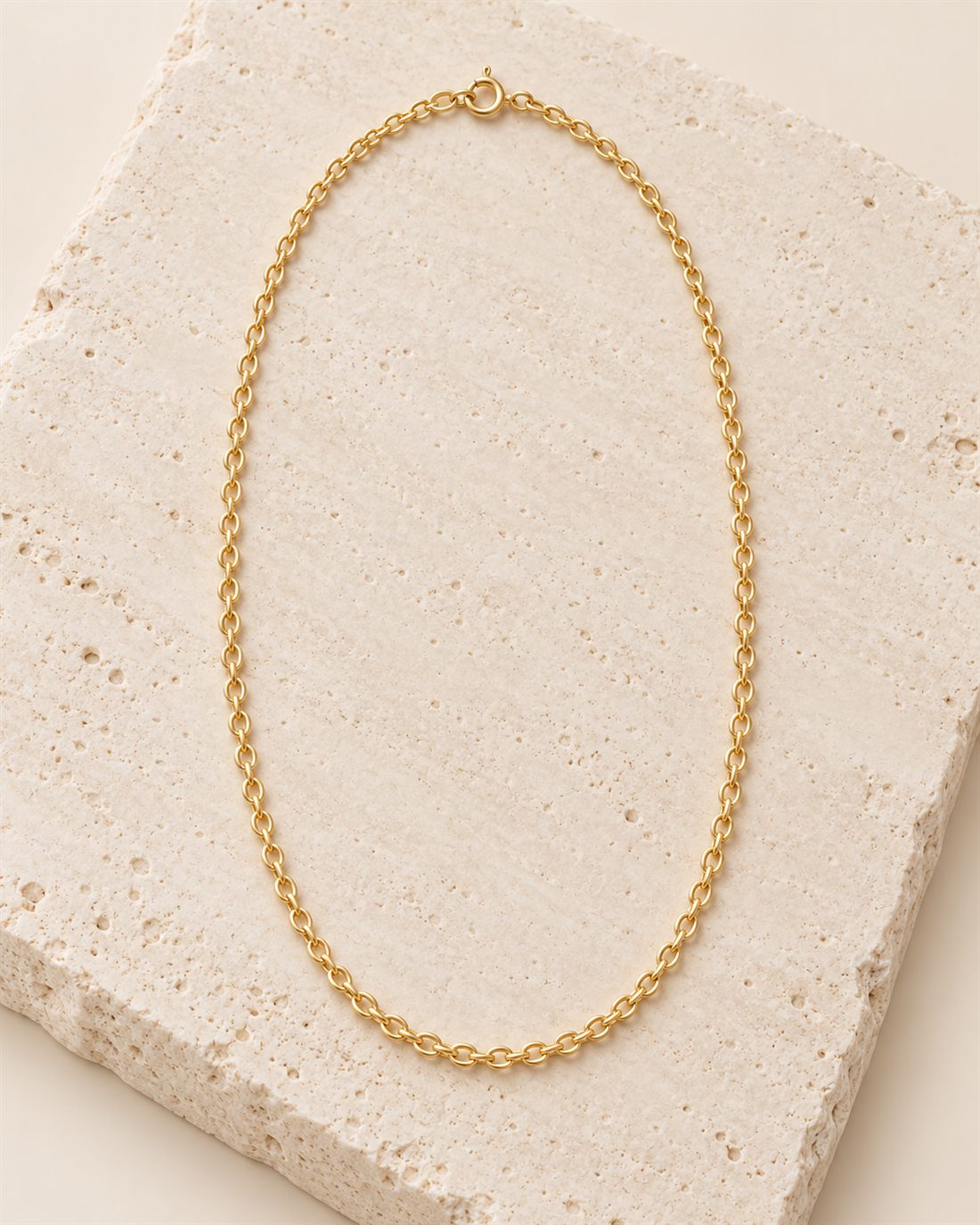 Cadena forzada gruesa de oro 18k, grosor 1,65 mm