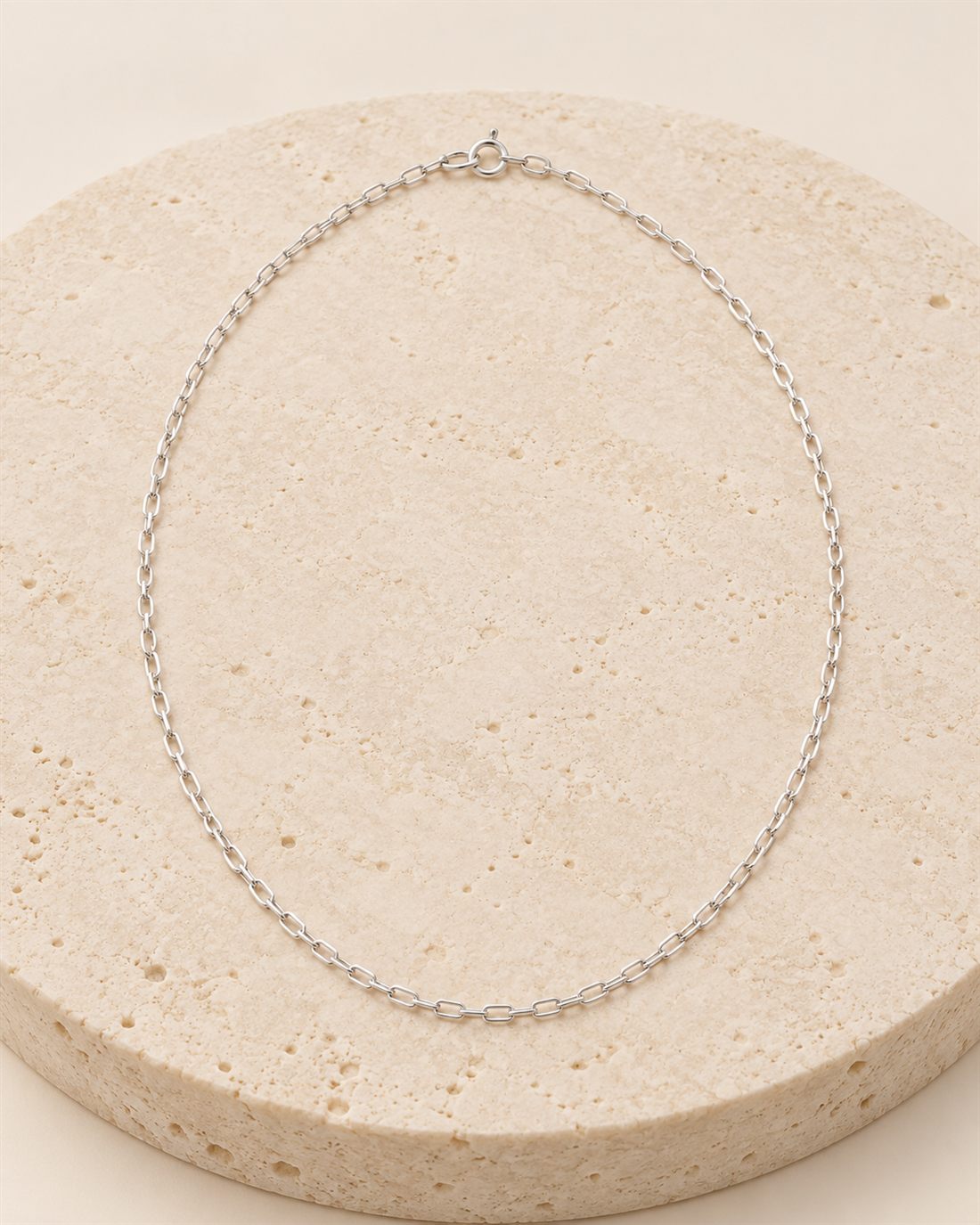 Cadena rectangular de plata 45 cm, largo 45 cm