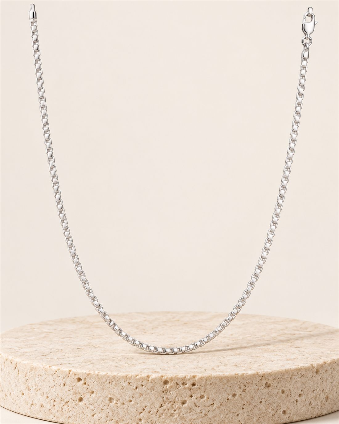 Cadena veneciana de plata, grosor 1,8 mm