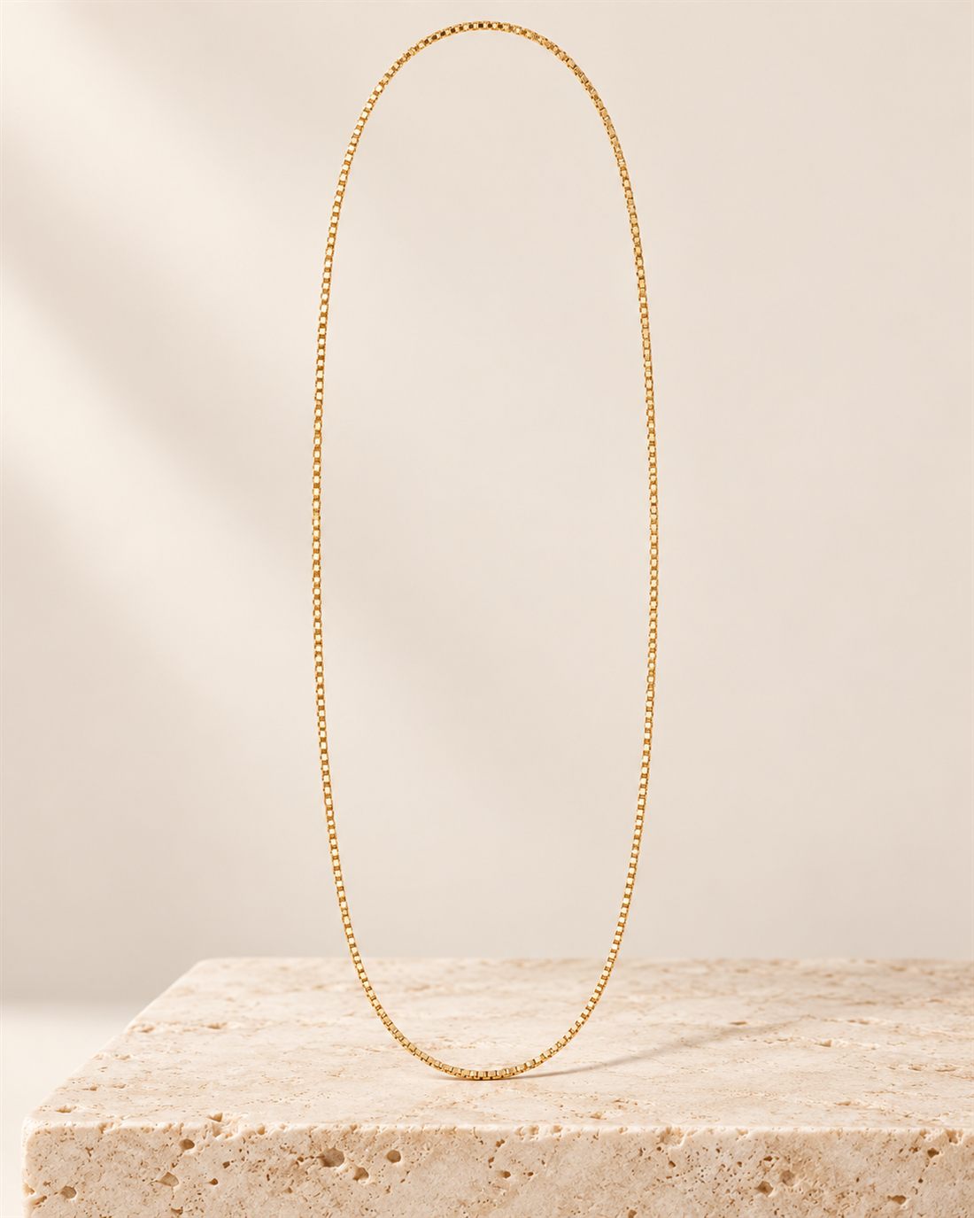 Cadena veneciana fina de oro 18k, grosor 0,6 mm