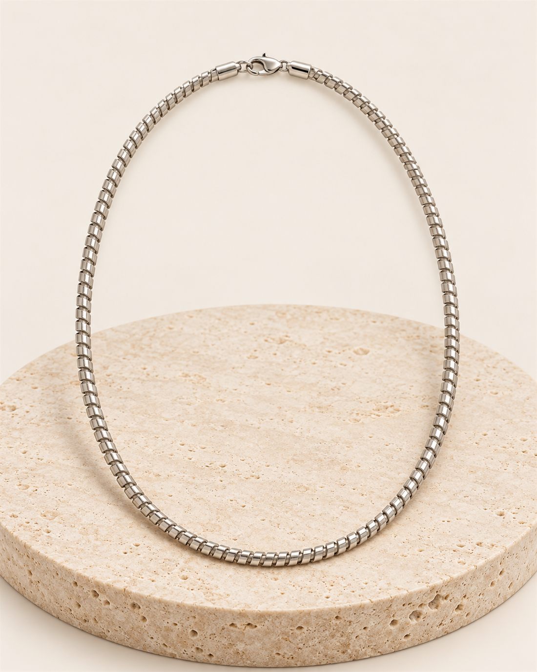 Collar tubo gas de plata, grosor 3 mm