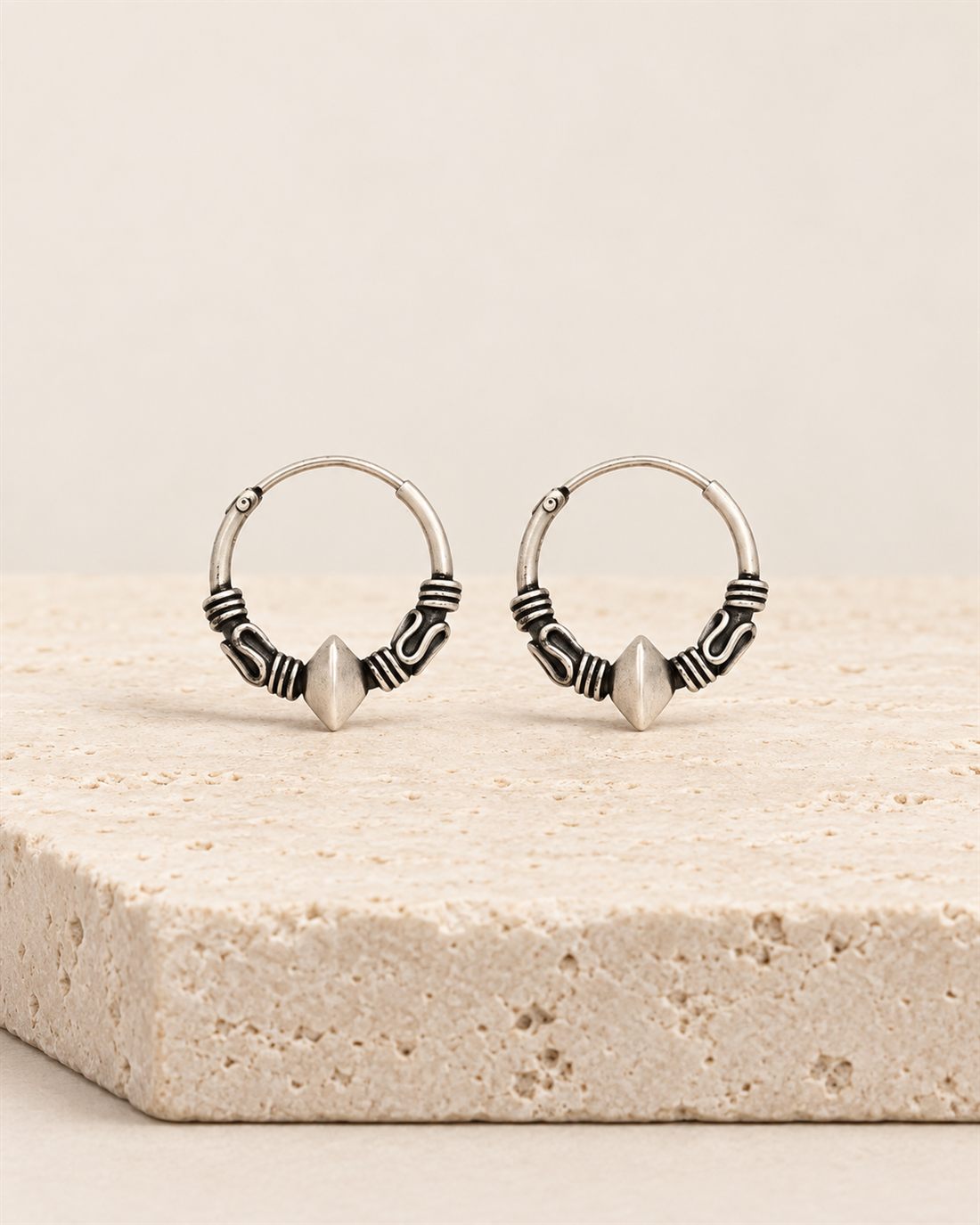 Criollas Bali pequeñas de plata, ø 15 mm