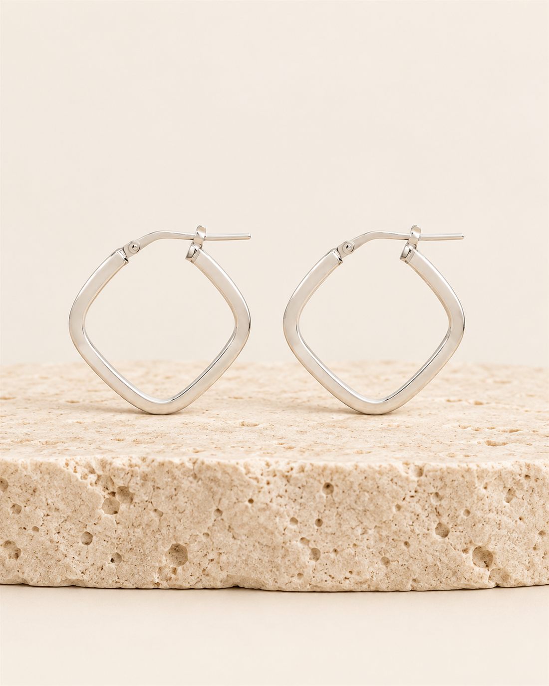 Criollas cuadradas de plata, 22 x 22 mm