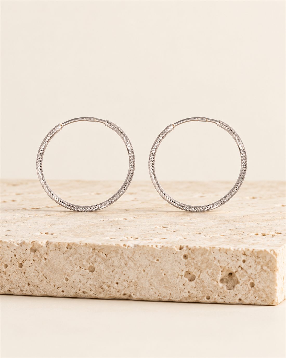 Criollas diamantadas de plata 23 mm, ø 23 mm