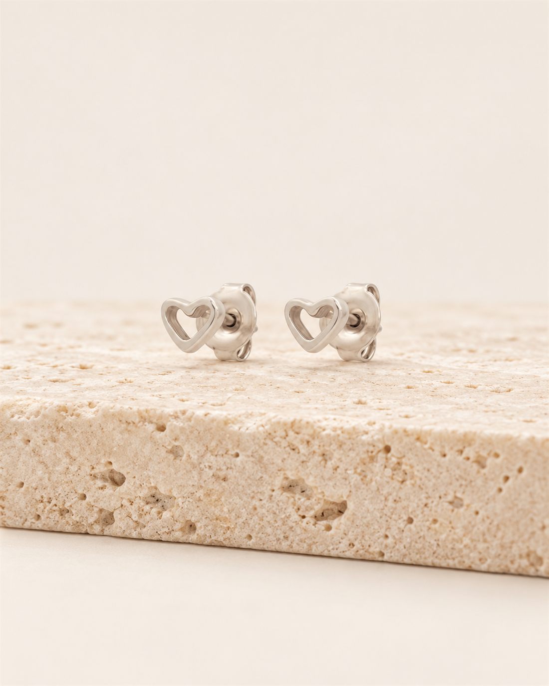 Pendientes corazón de plata, 5,3 mm
