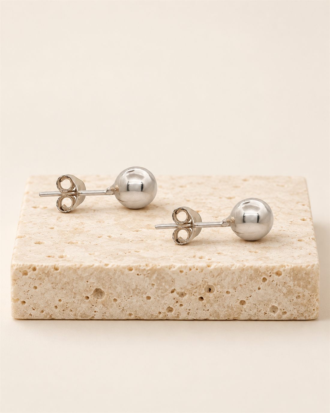 Pendientes de bola de plata 6 mm, bola de 6 mm