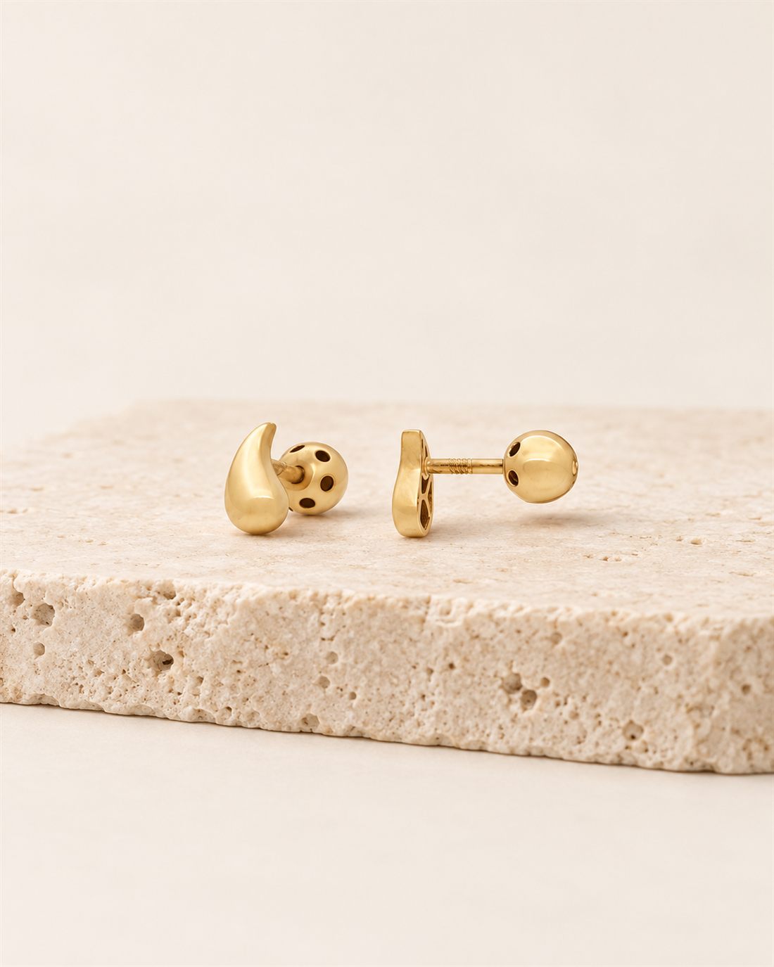 Pendientes gota de oro 18k, 7,3 mm
