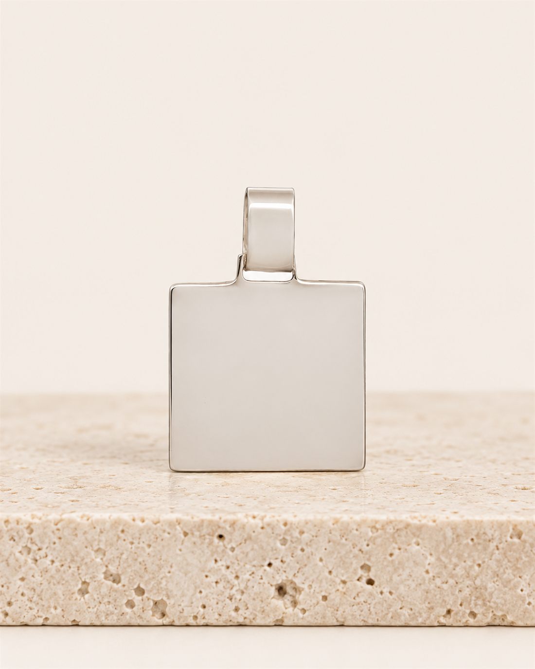 Placa cuadrada de plata para grabar, 22 x 22 mm