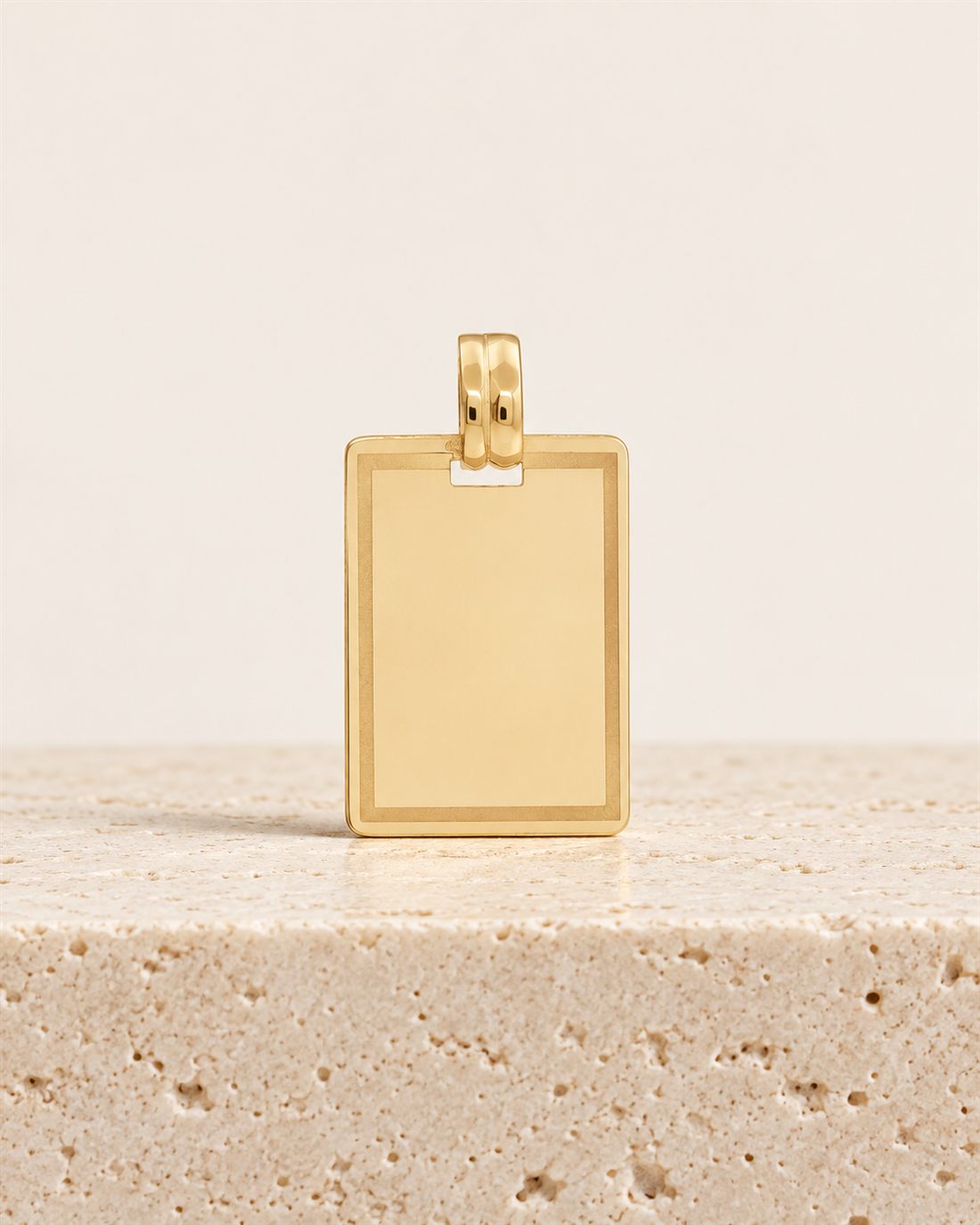 Placa de oro 18k con textura, 24,2 x 17 mm