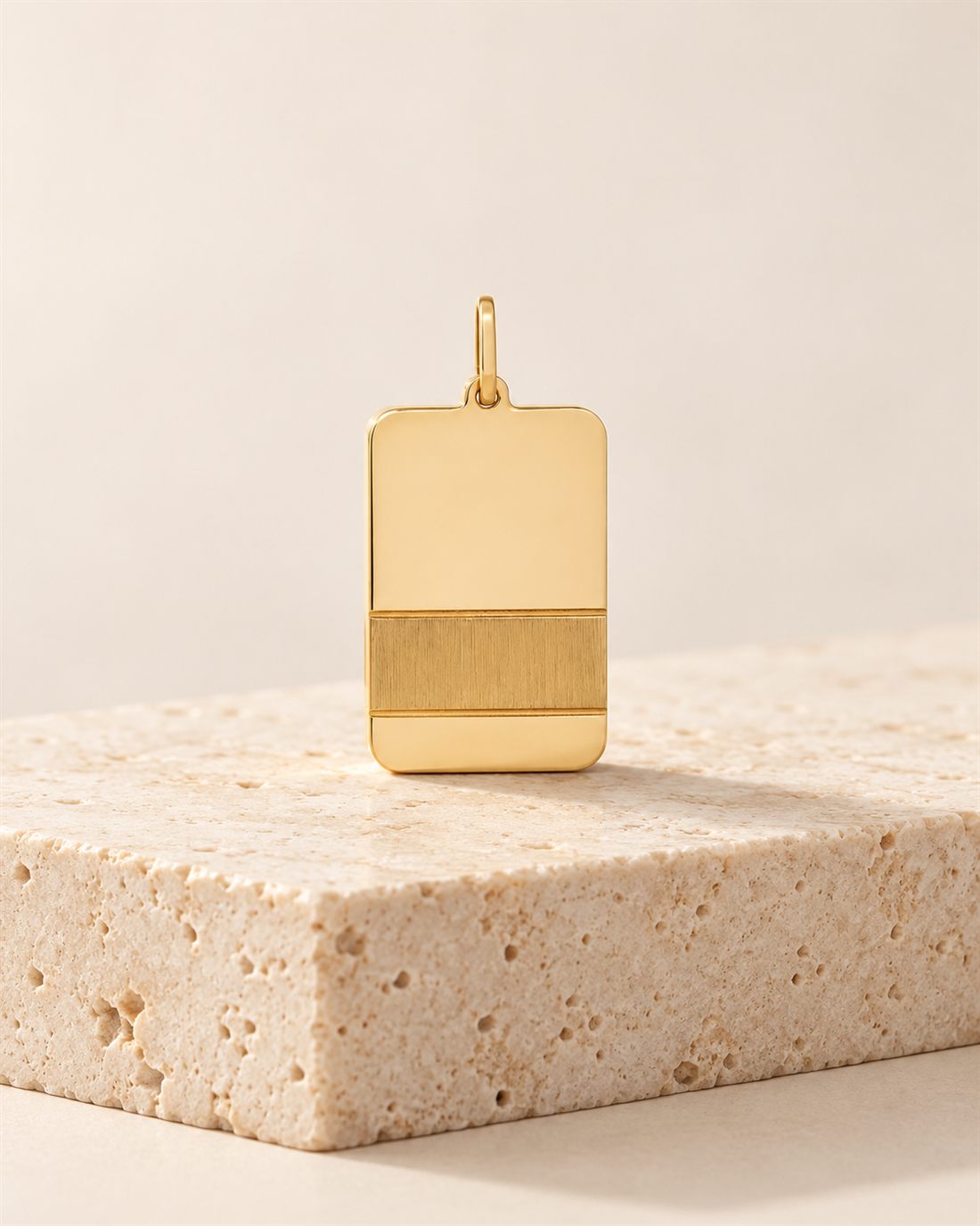 Placa rectangular de oro 18k para grabar, 23 x 14 mm