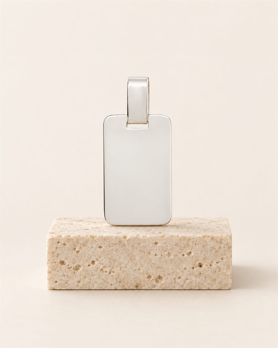 Placa rectangular de plata para grabar, 22,2 x 14 mm