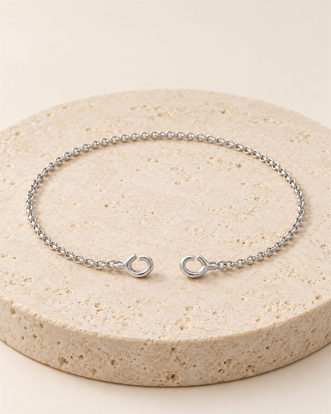 Pulsera abierta rolo de plata, grosor 1,7 mm