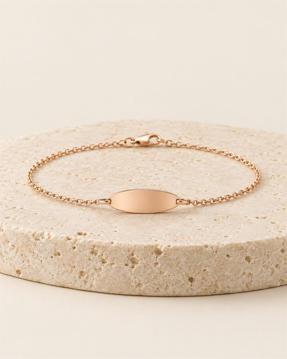 Pulsera «No me olvides» con placa ovalada, placa de 18 x 7 mm
